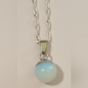 Opal Silver Necklace